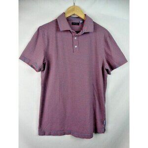 Made Cam Newton Men's Polo Golf Shirt Large Orange Blue Stripe Short Sleeve Top